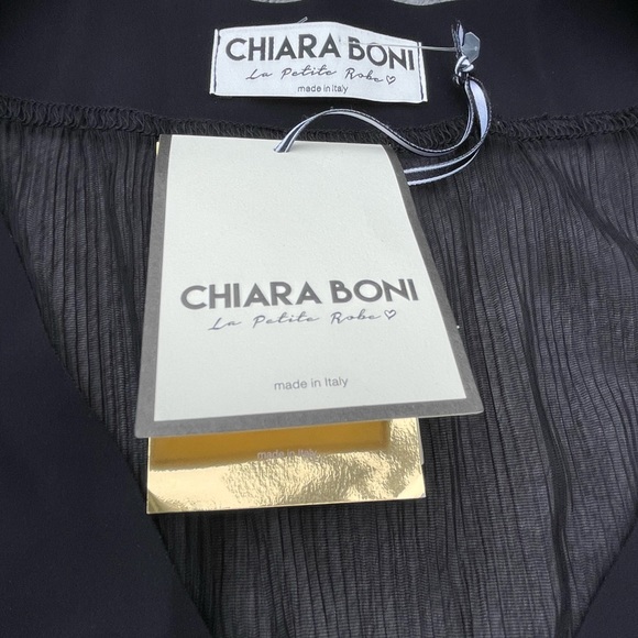 Chiara Boni black sheer made in Italy Long sleeve blouse SZ 12 NWT! - Picture 3 of 4